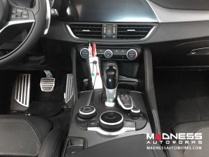 Pochette - Black Italy - Tuxedo Leather w/ White Stitching & Embroidered Italian Flag